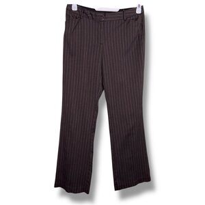Vintage 90s Envision Studio Size 6 Brown/Grey Pinstripe Flare Pants Academia